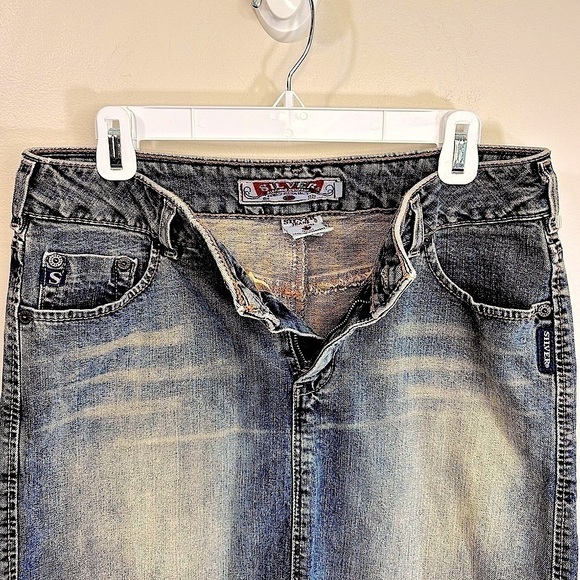 Vintage Y2K Silver Jeans Co. Denim Pencil Skirt Size 10/30 **EUC** - Picture 2 of 10